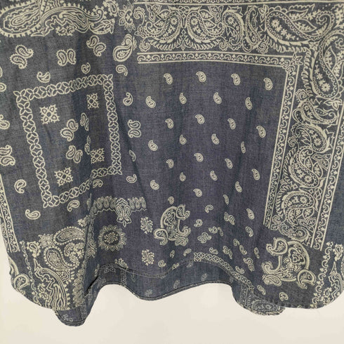 ラルフローレン RALPH LAUREN indigo ペイズリー柄比翼S/S ポロシャツ メンズ import:XL