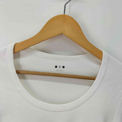 スリードッツ three dots USA製 ラウンドネック リブ Tシャツ レディース