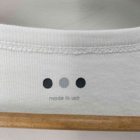 スリードッツ three dots USA製 ラウンドネック リブ Tシャツ レディース
