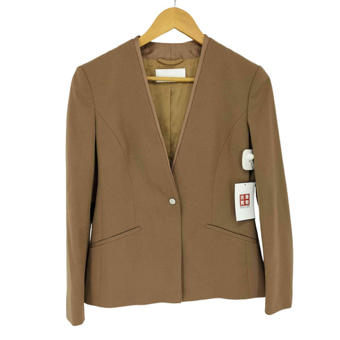 ヒューゴボス HUGO BOSS ウール混 ノーカラー テーラードジャケット レディース US:6