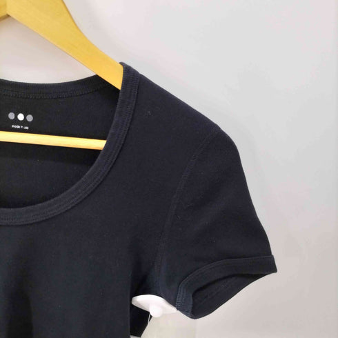 スリードッツ three dots USA製 ラウンドネック リブ Tシャツ レディース