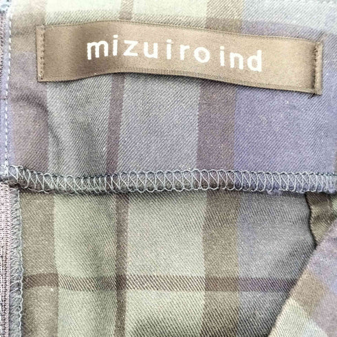ミズイロインド mizuiro ind check tight SK スリット チェック タイトスカート レディース FREE
