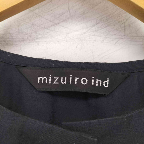 ミズイロインド mizuiro ind 50ブロード クルーネック バックギャザー ハーフスリーブシャツ レディース FREE