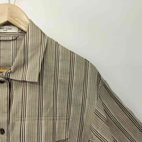 デミルクスビームス Demi-Luxe BEAMS 24SS リネン混 ストライプ シャツ レディース