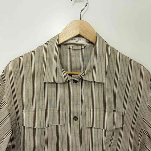 デミルクスビームス Demi-Luxe BEAMS 24SS リネン混 ストライプ シャツ レディース