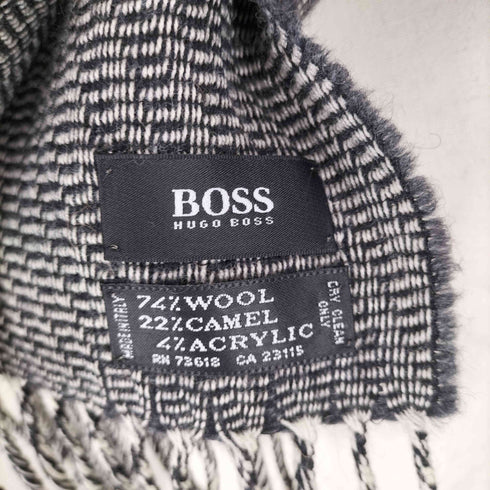 ヒューゴボス HUGO BOSS キャメル混ウールマフラー メンズ