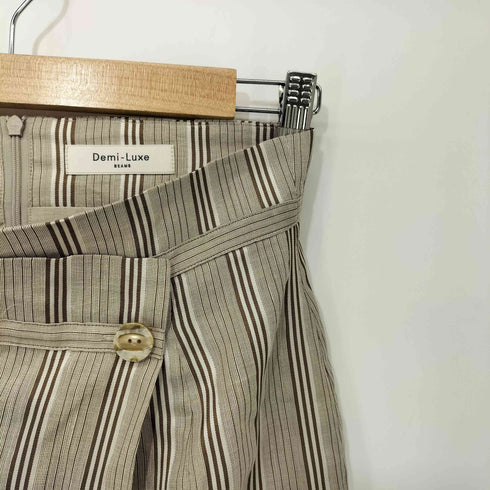 デミルクスビームス Demi-Luxe BEAMS 24SS リネン混 ストライプ スカート レディース JPN:38