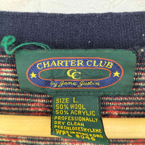 CHARTER CLUB アクリル ウール ジップカーディガン メンズ import:L