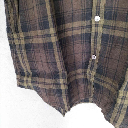 バーバリーロンドン BURBERRY LONDON ホース刺繍 チェック柄 L/S リネンシャツ メンズ import:M