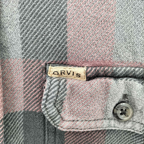 オービス ORVIS 90S ブロックチェック柄 ヘビーネルシャツ メンズ M