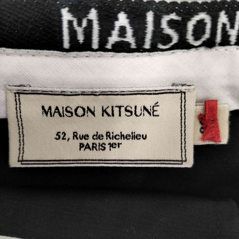 メゾンキツネ MAISON KITSUNE 裏地ロゴ刺繍 コットン テーパードパンツ レディース EUR:36