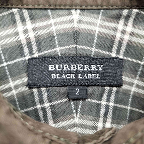 バーバリーブラックレーベル BURBERRY BLACK LABEL ロールアップ ホース刺繍 S/S シャツ メンズ 2