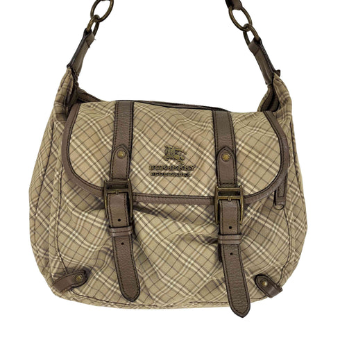 バーバリーブルーレーベル BURBERRY BLUE LABEL ホースロゴ プレート ノバチェック 2WAY ショルダー バッグ レディース
