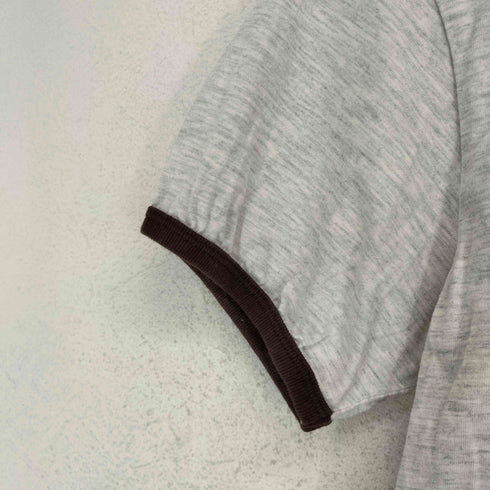 GROVE フロントプリントクルーネックリンガーTシャツ レディース