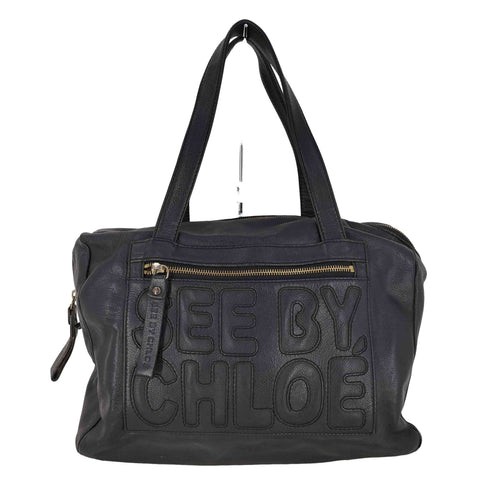 シーバイクロエ SEE BY CHLOE デカロゴ レザーハンドバッグ Y2K レディース