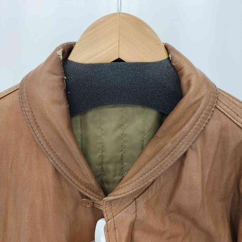 ダーバン DURBAN フロントジップ ロングスリーブ ラムレザージャケット メンズ