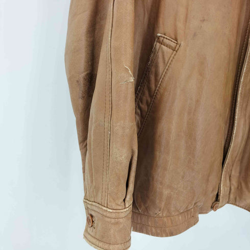 ダーバン DURBAN フロントジップ ロングスリーブ ラムレザージャケット メンズ