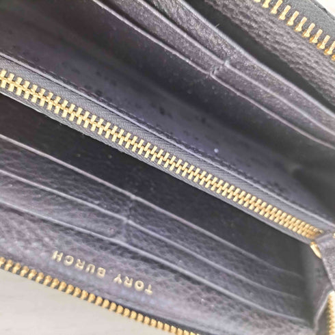 トリーバーチ TORY BURCH ロゴ型押し ラウンドジップ レザー長財布 レディース