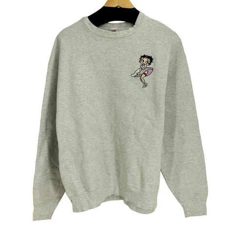 フルーツオブザルーム FRUIT OF THE LOOM 90S 胸元刺繍クルーネックスウェット メンズ import:L