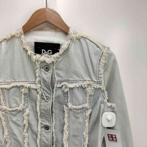 ドルチェアンドガッバーナ DOLCE&GABBANA ノーカラー デニムジャケット Y2K レディース