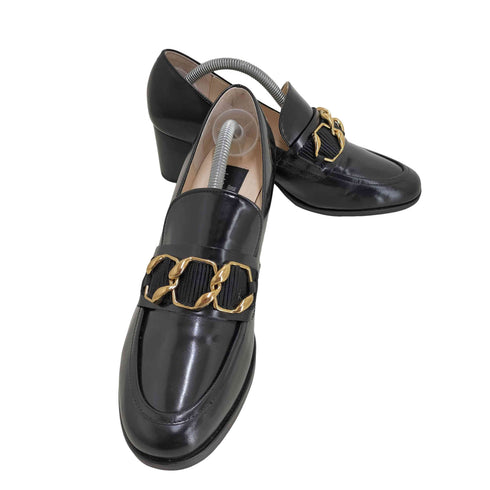ランバン LANVIN ホースビット ヒールローファー レディース 25cm