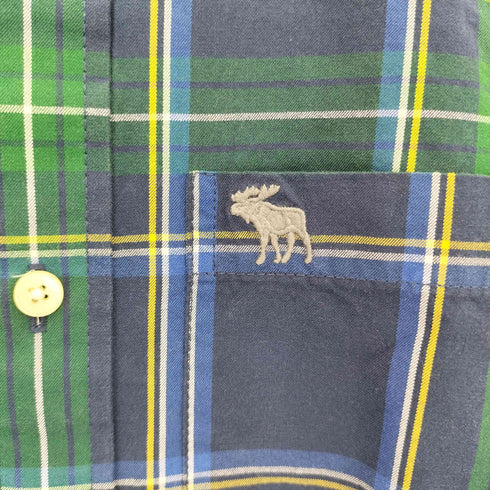 アバクロンビーアンドフィッチ Abercrombie & Fitch MUSCLE チェック ボタンダウン ロングスリーブシャツ メンズ M