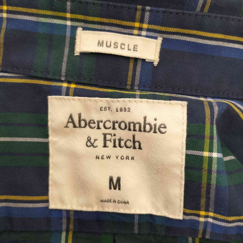 アバクロンビーアンドフィッチ Abercrombie & Fitch MUSCLE チェック ボタンダウン ロングスリーブシャツ メンズ M