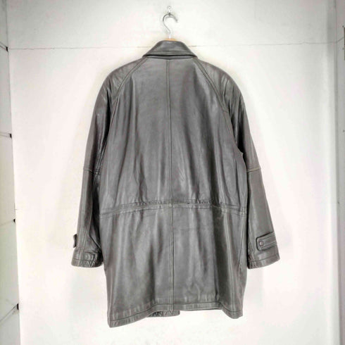 DURANTE lamb leather 裏地キルティングラムレザーカーコート メンズ L