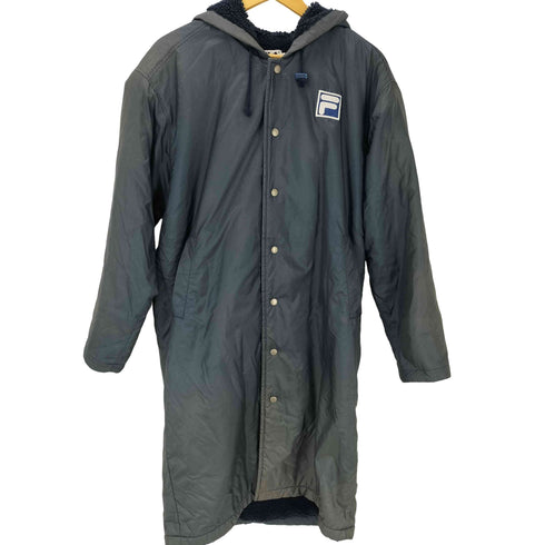 フィラ FILA 裏地 ボア フリース 中綿 INTERNATIONAL インターナショナル フーデット ナイロン ベンチ コート メンズ import:S