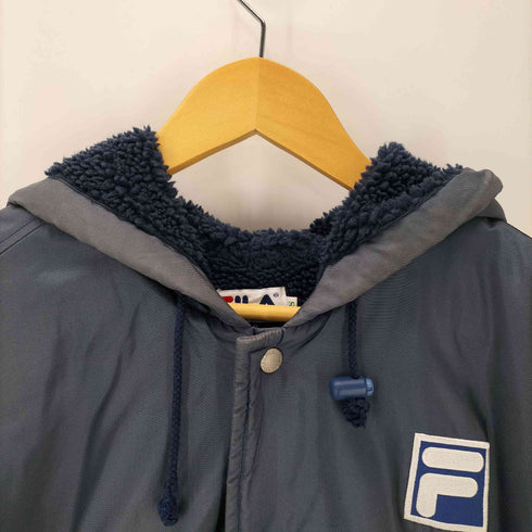 フィラ FILA 裏地 ボア フリース 中綿 INTERNATIONAL インターナショナル フーデット ナイロン ベンチ コート メンズ import:S