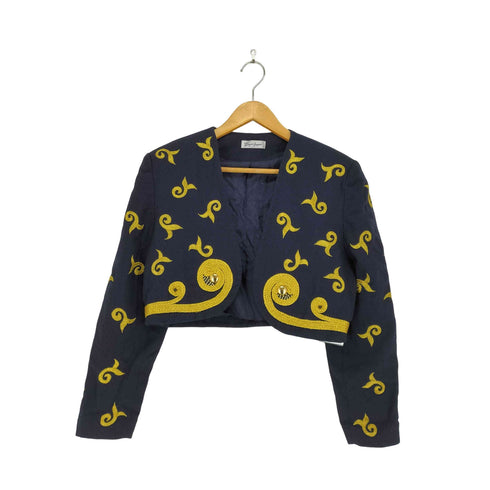 DAZUR IMPORT 刺繍デザインクロップドジャケット レディース 13