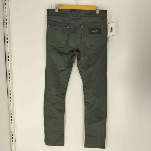 エイプリルセブンティセブン April77 モロッコ製 ロゴパッチ コーデュロイ 太畝 光沢 スキニー パンツ Y2K メンズ 29