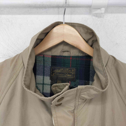 エディーバウアー Eddie Bauer 80-90s 黒タグ スタンドカラー 裏地チェック ジップアップジャケット メンズ import:XL