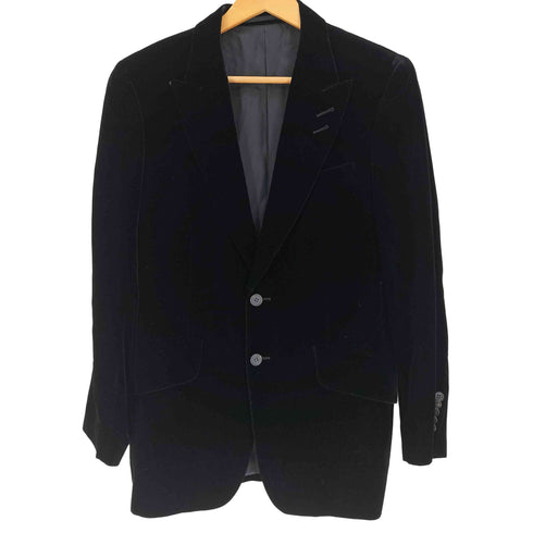 ポールスミスロンドン Paul Smith LONDON 日本製 ピークドラペル シングルブレスト 2B ベロア ベルベット テーラードジャケット パイピング アンコンジャケット 裏地総柄 メンズ チェスト 90cm ウエスト76cm 身長170cm