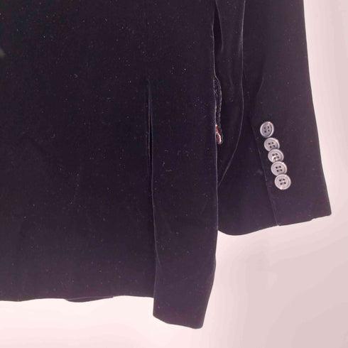 ポールスミスロンドン Paul Smith LONDON 日本製 ピークドラペル シングルブレスト 2B ベロア ベルベット テーラードジャケット パイピング アンコンジャケット 裏地総柄 メンズ チェスト 90cm ウエスト76cm 身長170cm