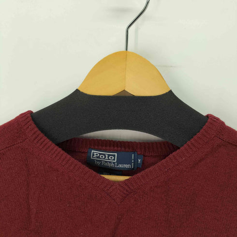 ポロバイラルフローレン Polo by RALPH LAUREN ポニー刺繍 WOOL ウール Vネック ニット セーター メンズ import:M