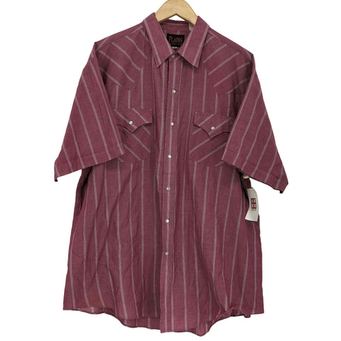 プレインズ PLAINS 60-70s 襟芯 ダブルポケット スナップボタン シャツ メンズ import:XL