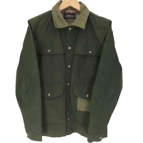 エイプリルセブンティセブン April77 ローマニア製 オイルド 裏地チェック ワークジャケット メンズ import:S