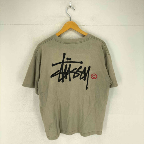 ステューシー Stussy 90-00s USA製 袖裾シングル ショーンフォント 両面プリントクルーネックTシャツ メンズ L