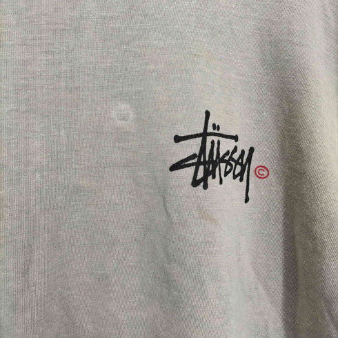 ステューシー Stussy 90-00s USA製 袖裾シングル ショーンフォント 両面プリントクルーネックTシャツ メンズ L