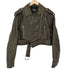ザラ ZARA フェイクレザー クロップド ライダースジャケット レディース import:L
