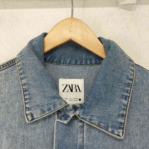ザラ ZARA クロップド カットオフ デニムジャケット レディース import:L