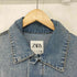 ザラ ZARA クロップド カットオフ デニムジャケット レディース import:L