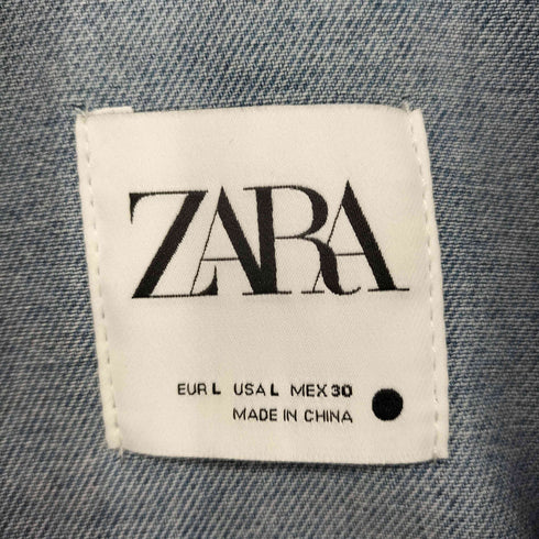 ザラ ZARA クロップド カットオフ デニムジャケット レディース import:L