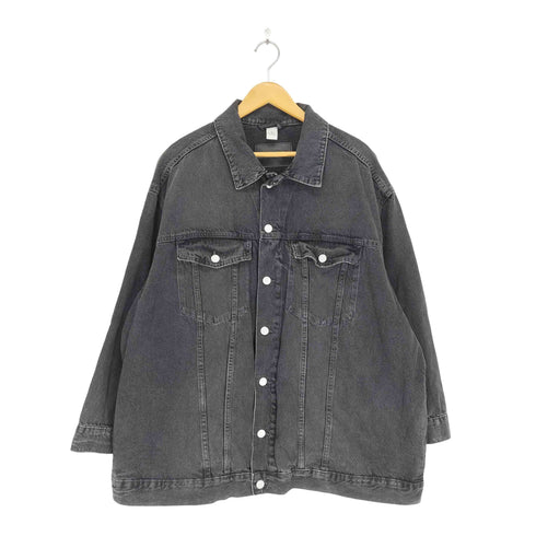 エイチアンドエム H&M ブラックデニムジャケット メンズ import:L