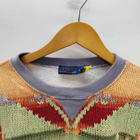 ポロラルフローレン POLO RALPH LAUREN ネイティブ柄ニット転写プリント クルーネックスウェット メンズ import:M