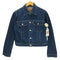 アニエスベー agnes b. PARIS 90S MADE IN FRANCE 旧タグ トカゲ 革パッチ サンライズ期 フランス製 デニム トラッカー ジャケット 濃絹 短丈 archive アーカイブ メンズ 2