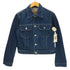 アニエスベー agnes b. PARIS 90S MADE IN FRANCE 旧タグ トカゲ 革パッチ サンライズ期 フランス製 デニム トラッカー ジャケット 濃絹 短丈 archive アーカイブ メンズ 2