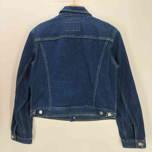 アニエスベー agnes b. PARIS 90S MADE IN FRANCE 旧タグ トカゲ 革パッチ サンライズ期 フランス製 デニム トラッカー ジャケット 濃絹 短丈 archive アーカイブ メンズ 2