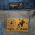 アニエスベー agnes b. PARIS 90S MADE IN FRANCE 旧タグ トカゲ 革パッチ サンライズ期 フランス製 デニム トラッカー ジャケット 濃絹 短丈 archive アーカイブ メンズ 2